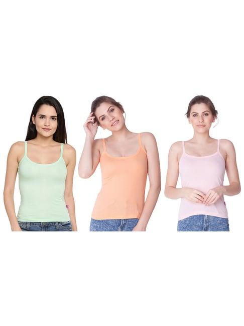 dollar missy multicolor cotton camisole (pack of 3)