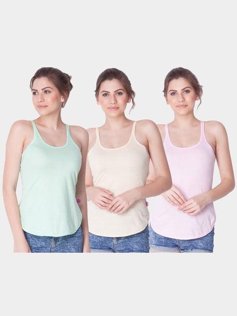 dollar missy multicolor cotton camisole - pack of 3