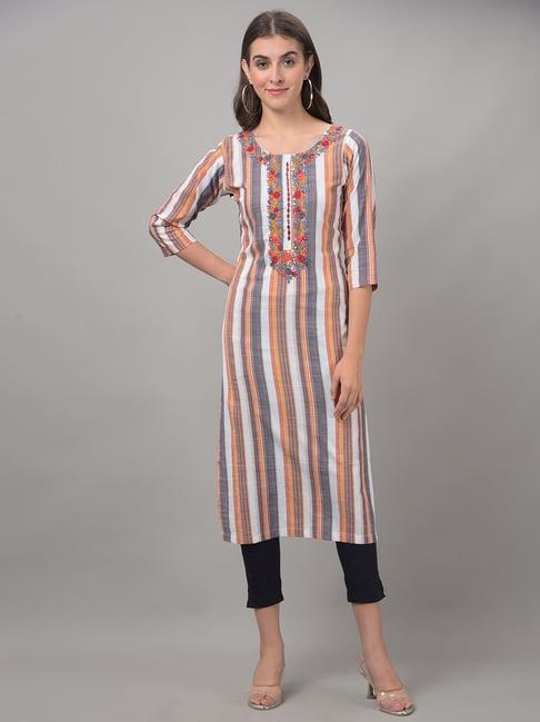 dollar missy multicolored embroidered straight kurta