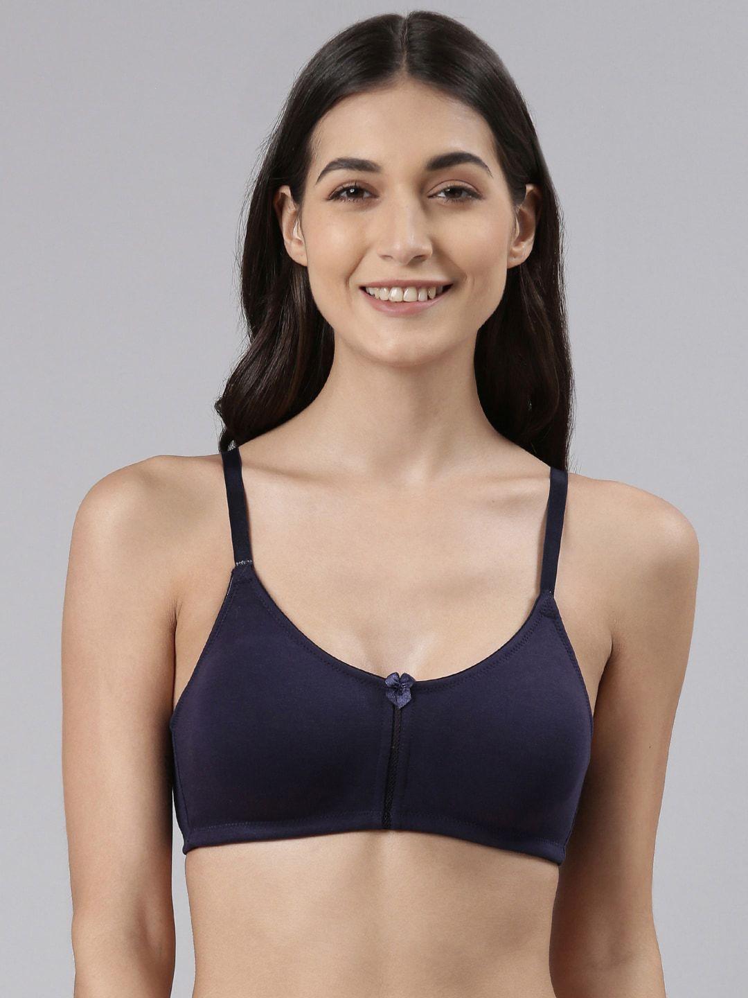 dollar missy navy blue non padded cotton bra