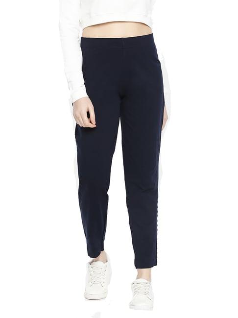 dollar missy navy regular fit cigarette trousers