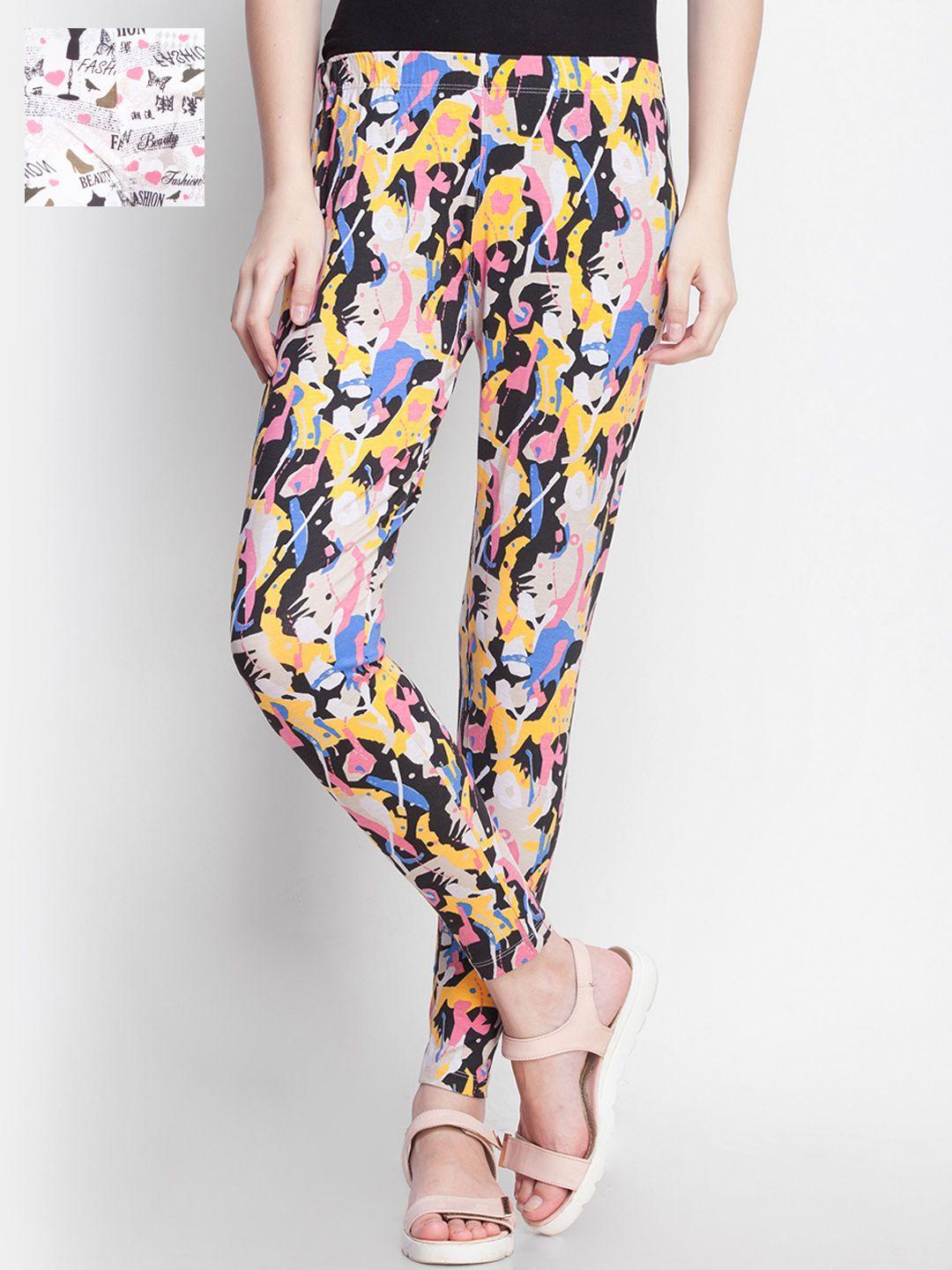 dollar missy pack of 2 ankle-length printed leggings