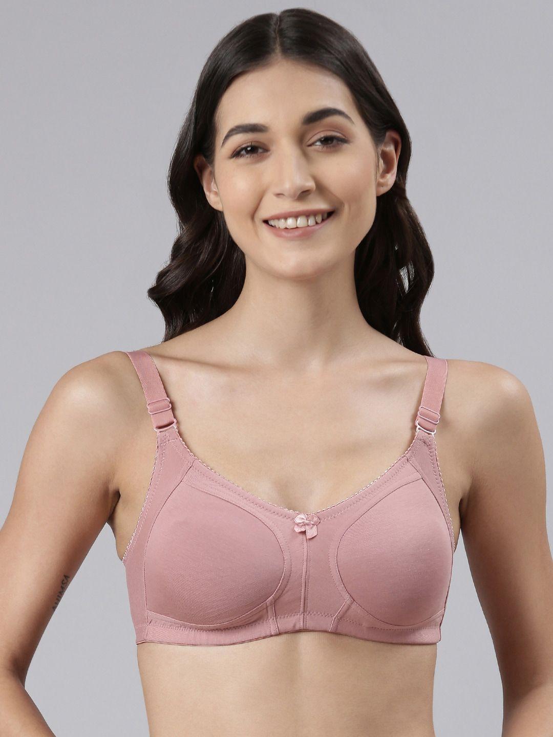 dollar missy peach-coloured non padded cotton bra