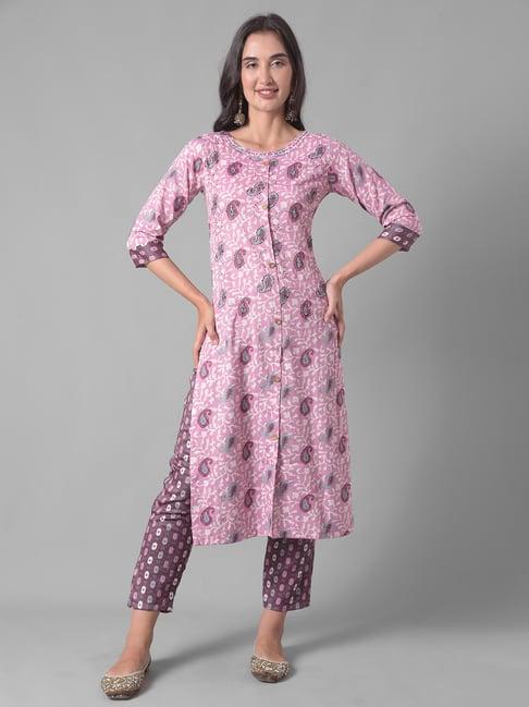 dollar missy pink printed kurta with pants