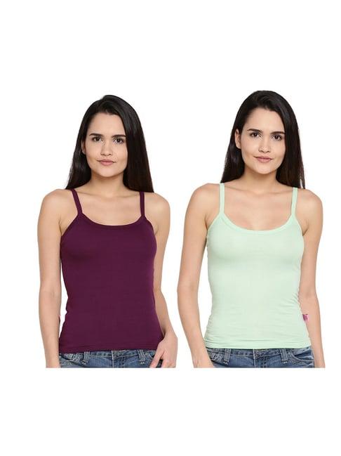 dollar missy purple & green camisole pack of - 2