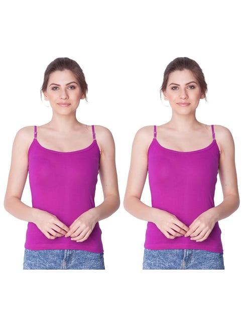 dollar missy purple cotton camisole (pack of 2)