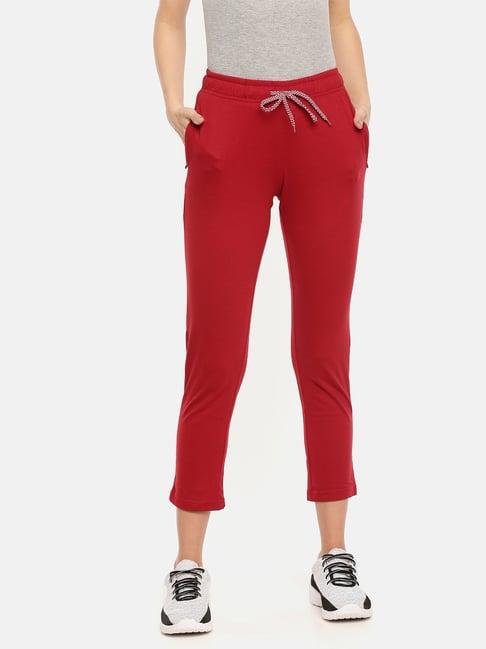 dollar missy red slim fit cotton trackpants