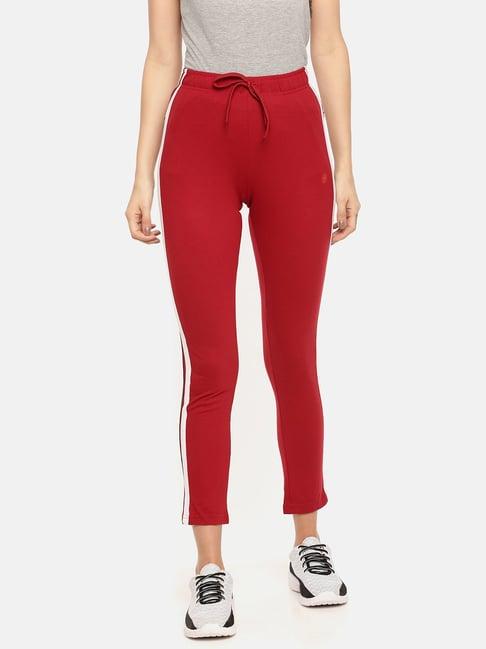 dollar missy red slim fit cotton trackpants