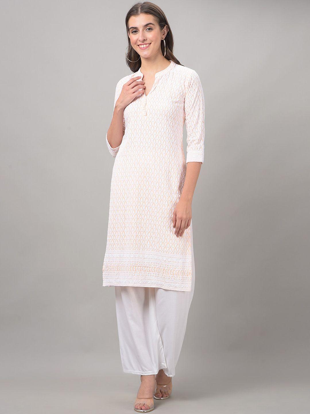 dollar missy round neck ethnic motifs embroidered thread work straight kurta