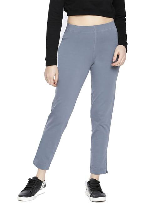 dollar missy steel grey regular fit cigarette trousers