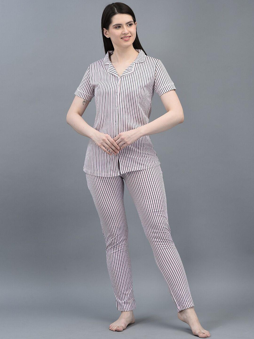 dollar missy striped pure cotton night suit