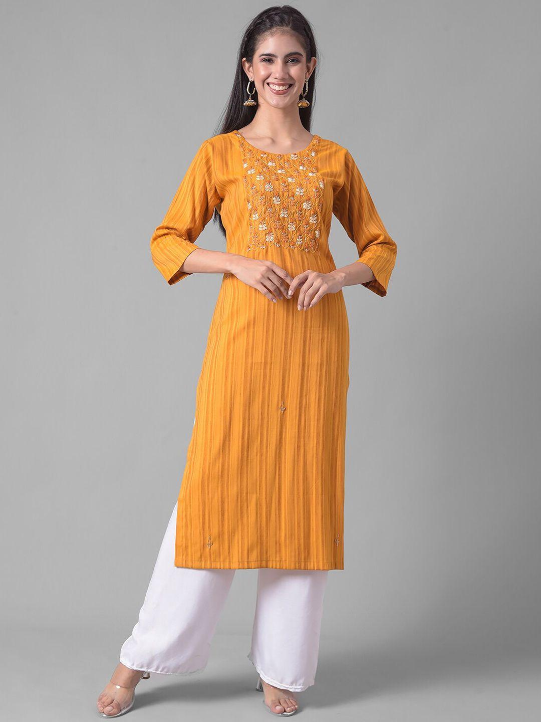 dollar missy striped woven design beads & stones detail straight kurta