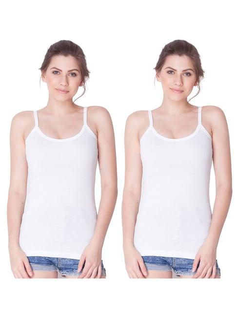 dollar missy white cotton camisole (pack of 2)