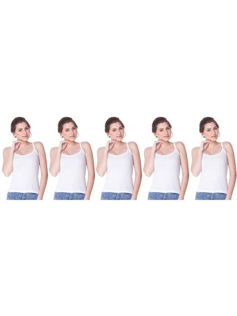 dollar missy white cotton camisole (pack of 5)