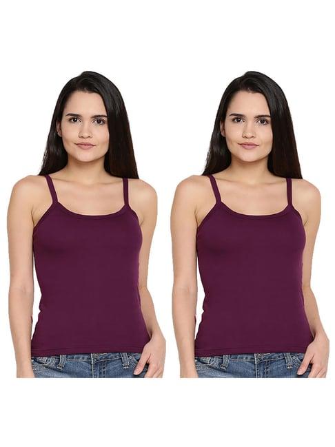 dollar missy wine cotton camisole (pack of 2)