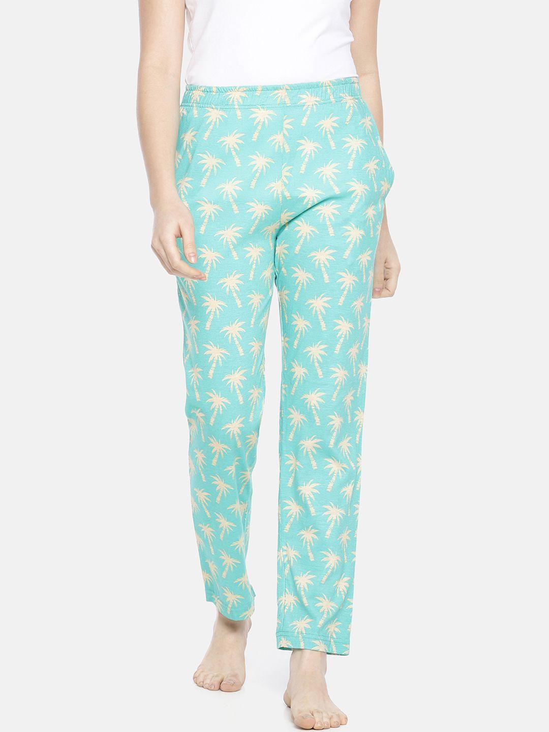 dollar missy women blue & white printed lounge pants