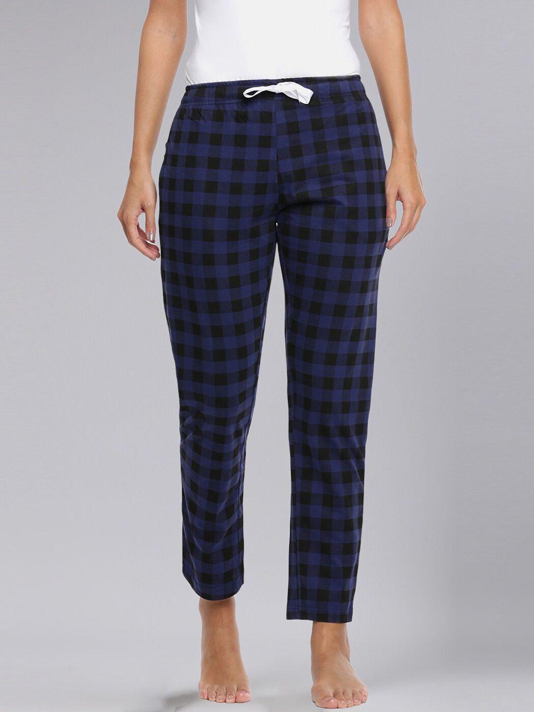 dollar missy women checked cotton lounge pants