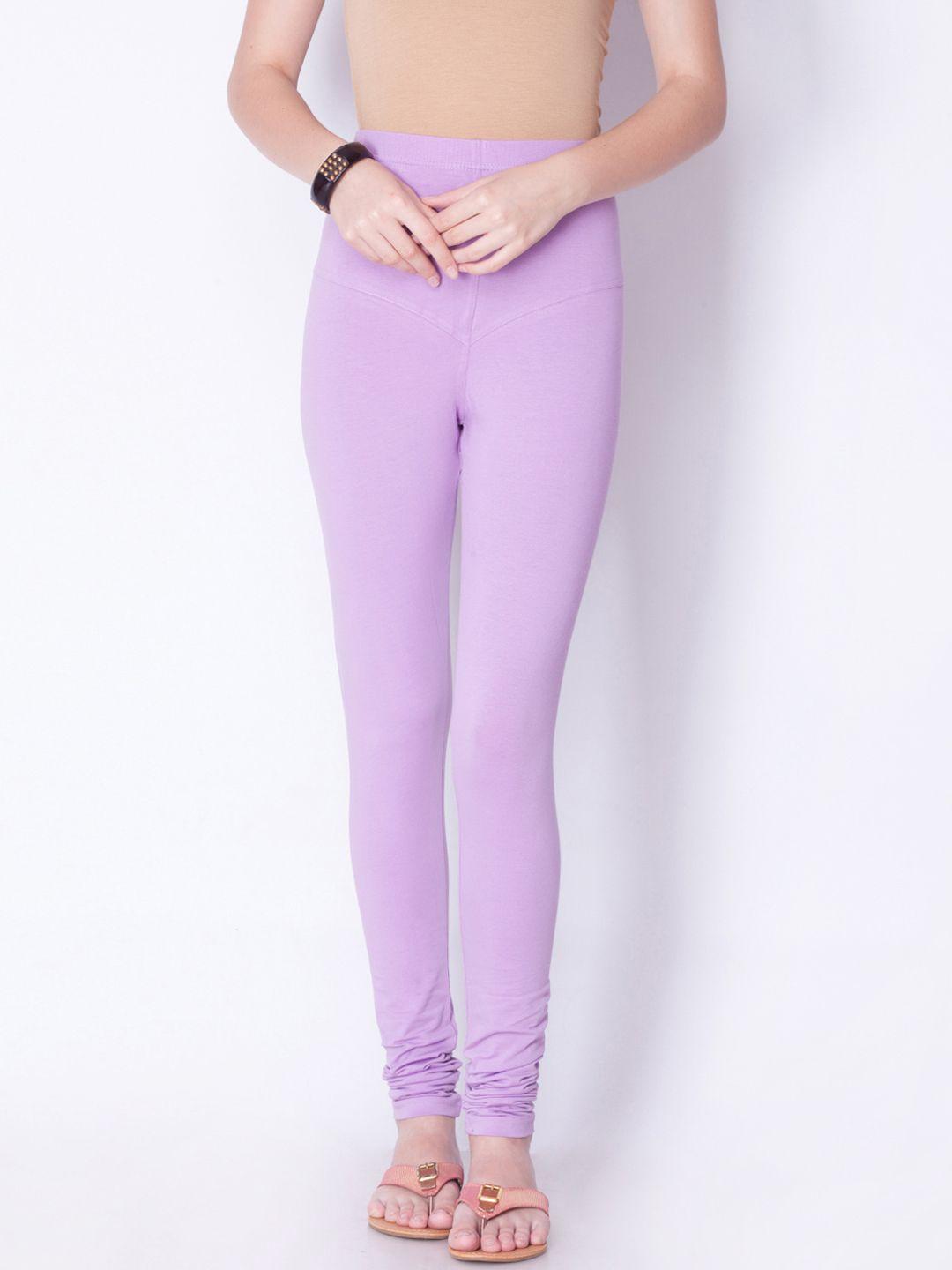 dollar missy women lavender solid churidar leggings