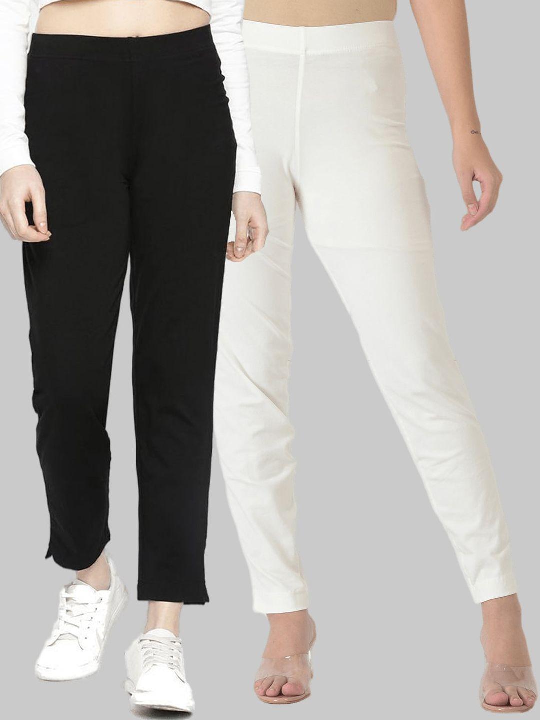 dollar missy women pack of 2 black relaxed wrinkle free cotton trousers