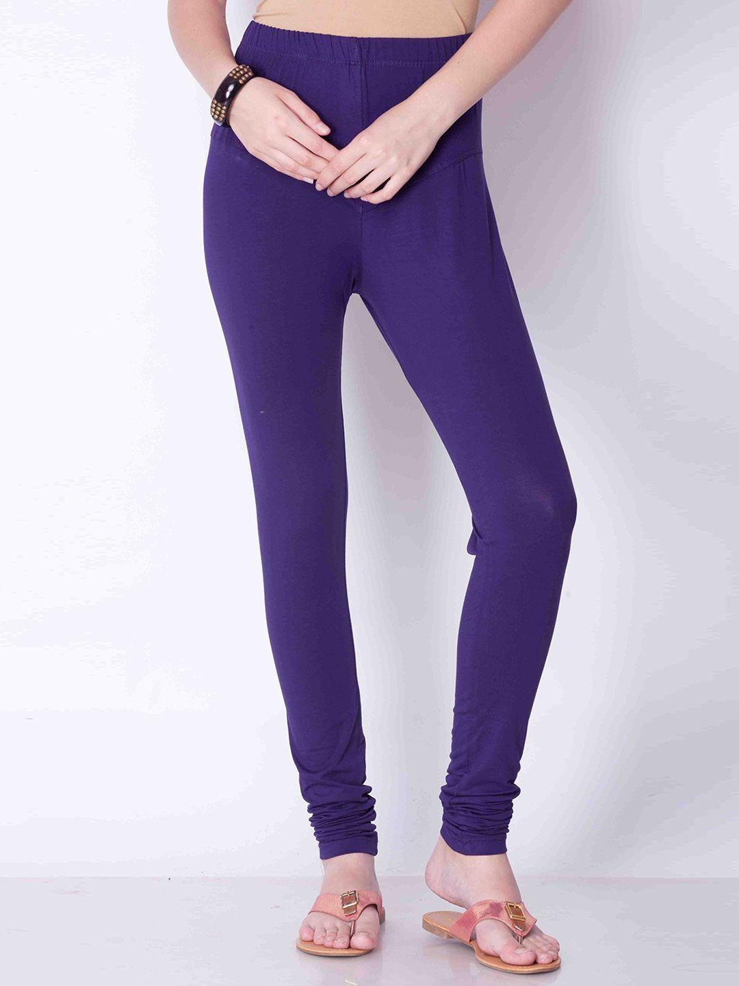 dollar missy women purple solid churidar leggings