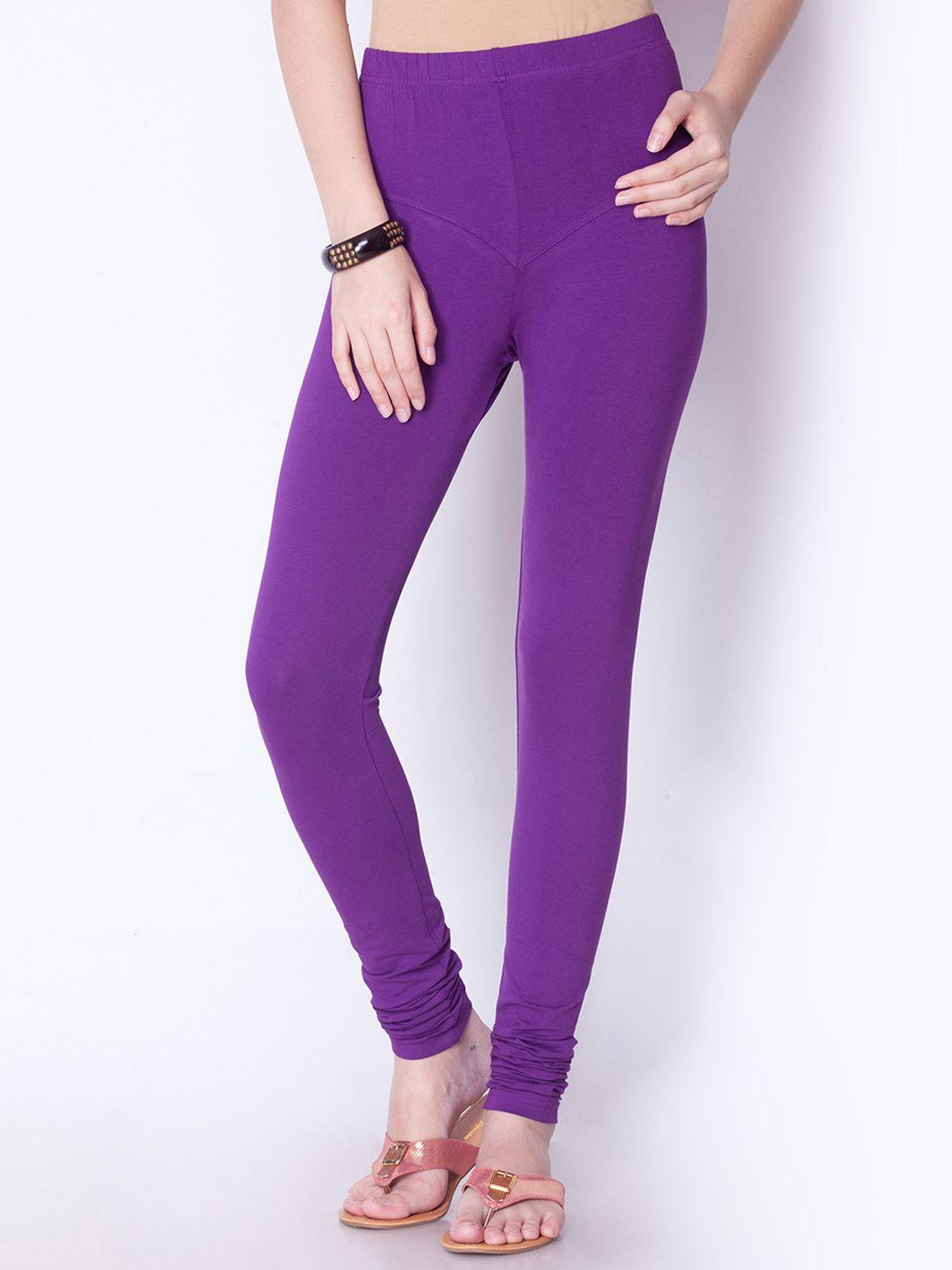 dollar missy women purple solid churidar leggings