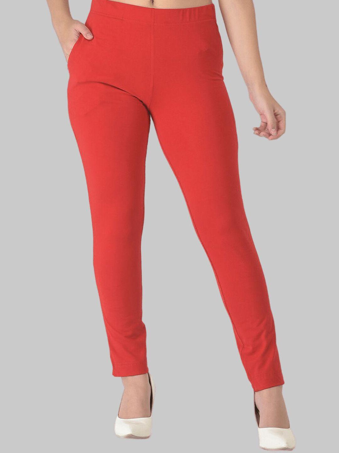 dollar missy women red relaxed wrinkle free cotton trousers