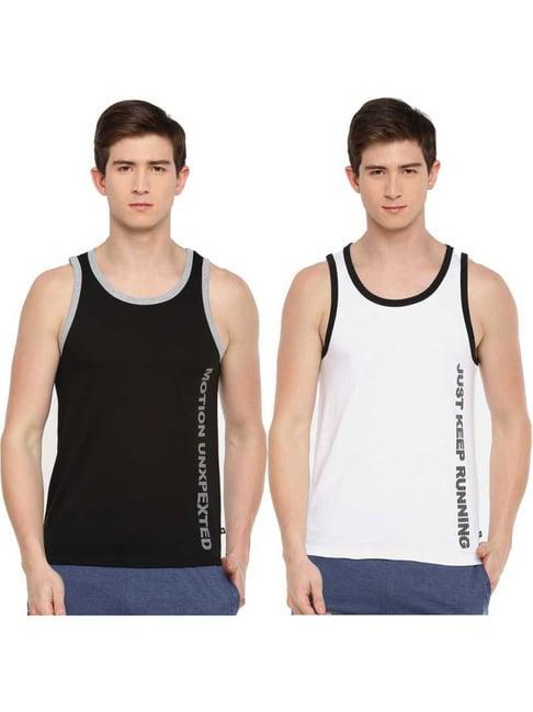 dollar mutlicolored cotton regular fit printed vests (pack of 2)