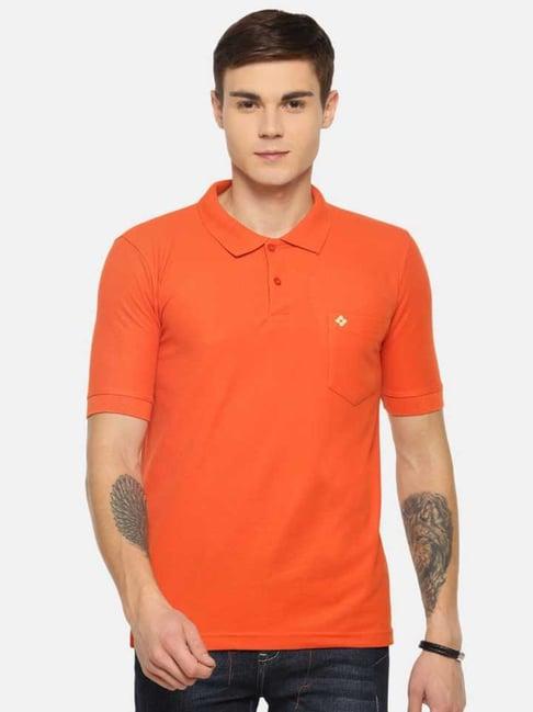 dollar orange regular fit polo t-shirt