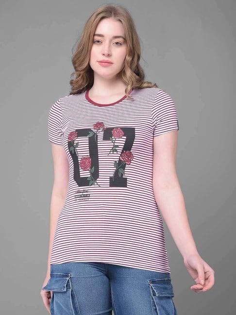 dollar pink cotton striped sports t-shirt