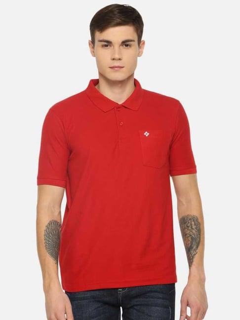 dollar red regular fit polo t-shirt