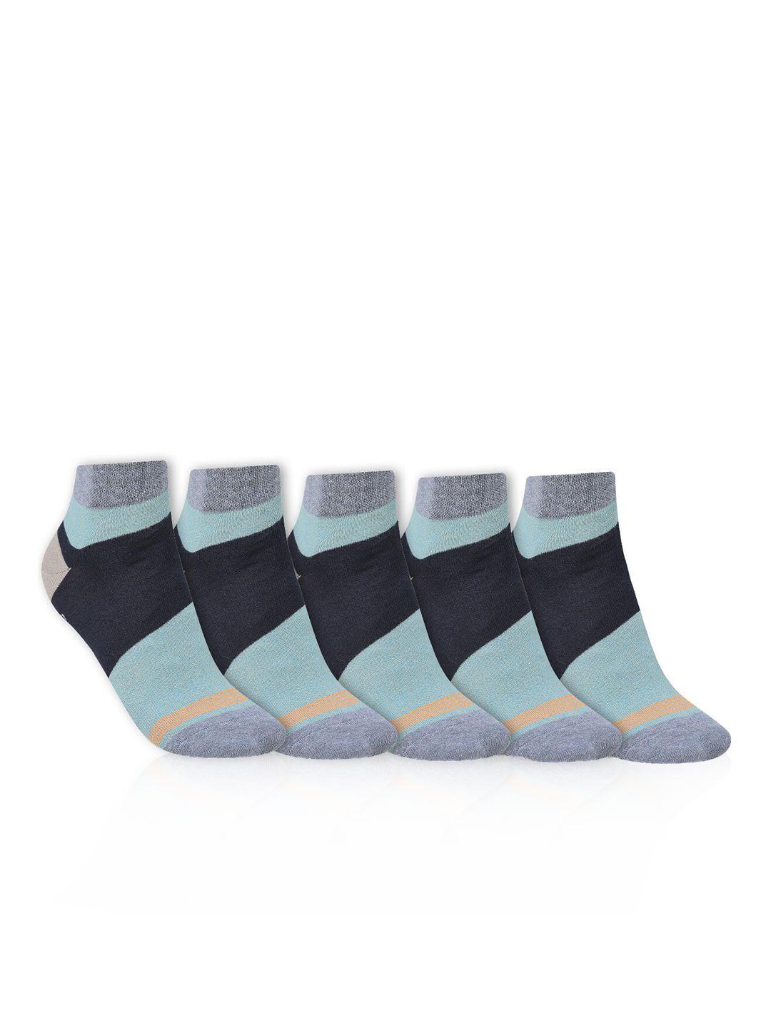dollar socks men pack of 5 colourblocked cotton ankle length socks