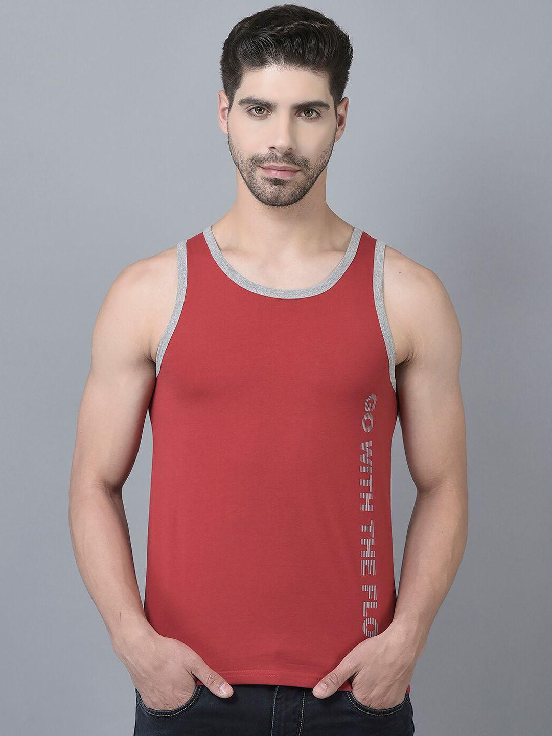 dollar typography printed cotton gym vests