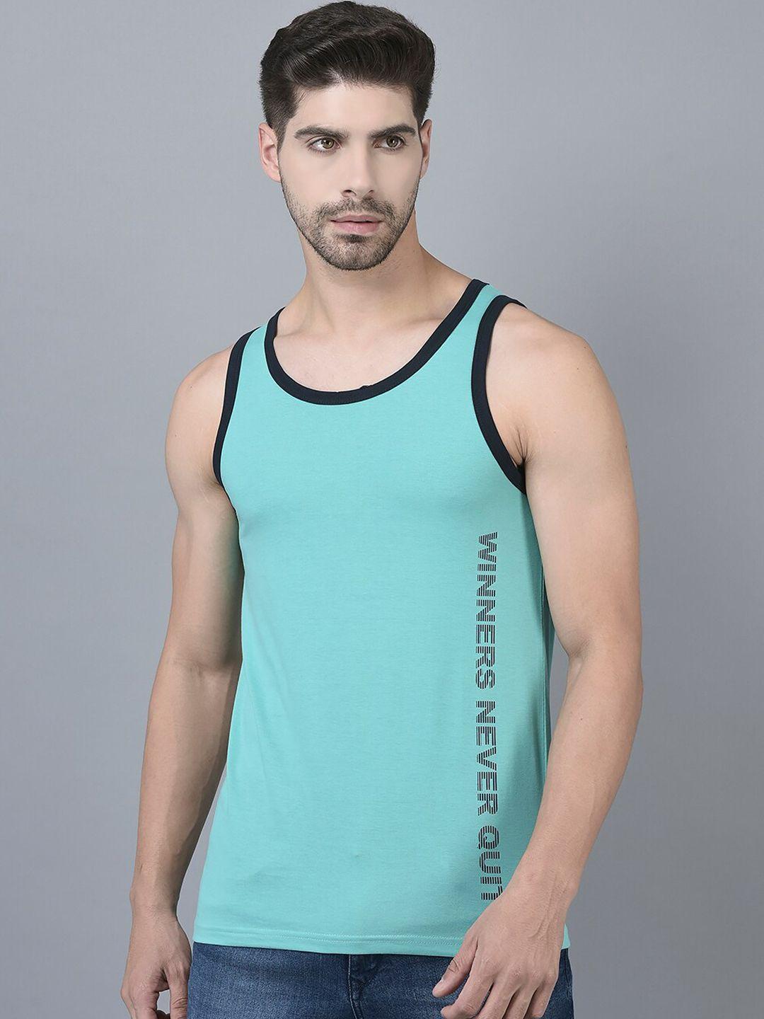 dollar typography printed cotton gym vests