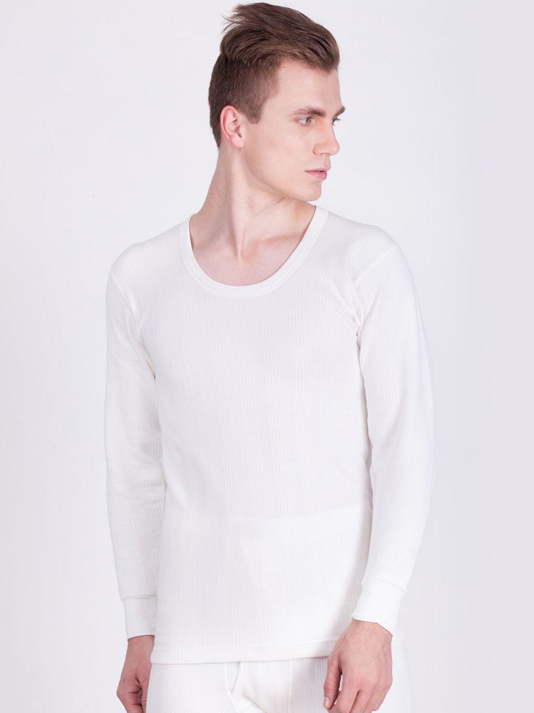dollar ultra men off white solid cotton thermal top