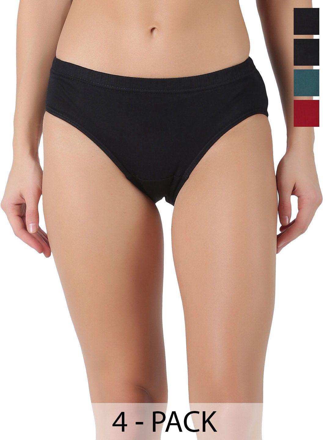 dollar women pack of 4 pure cotton hipster briefs mlhpt-01s-po4-asst3