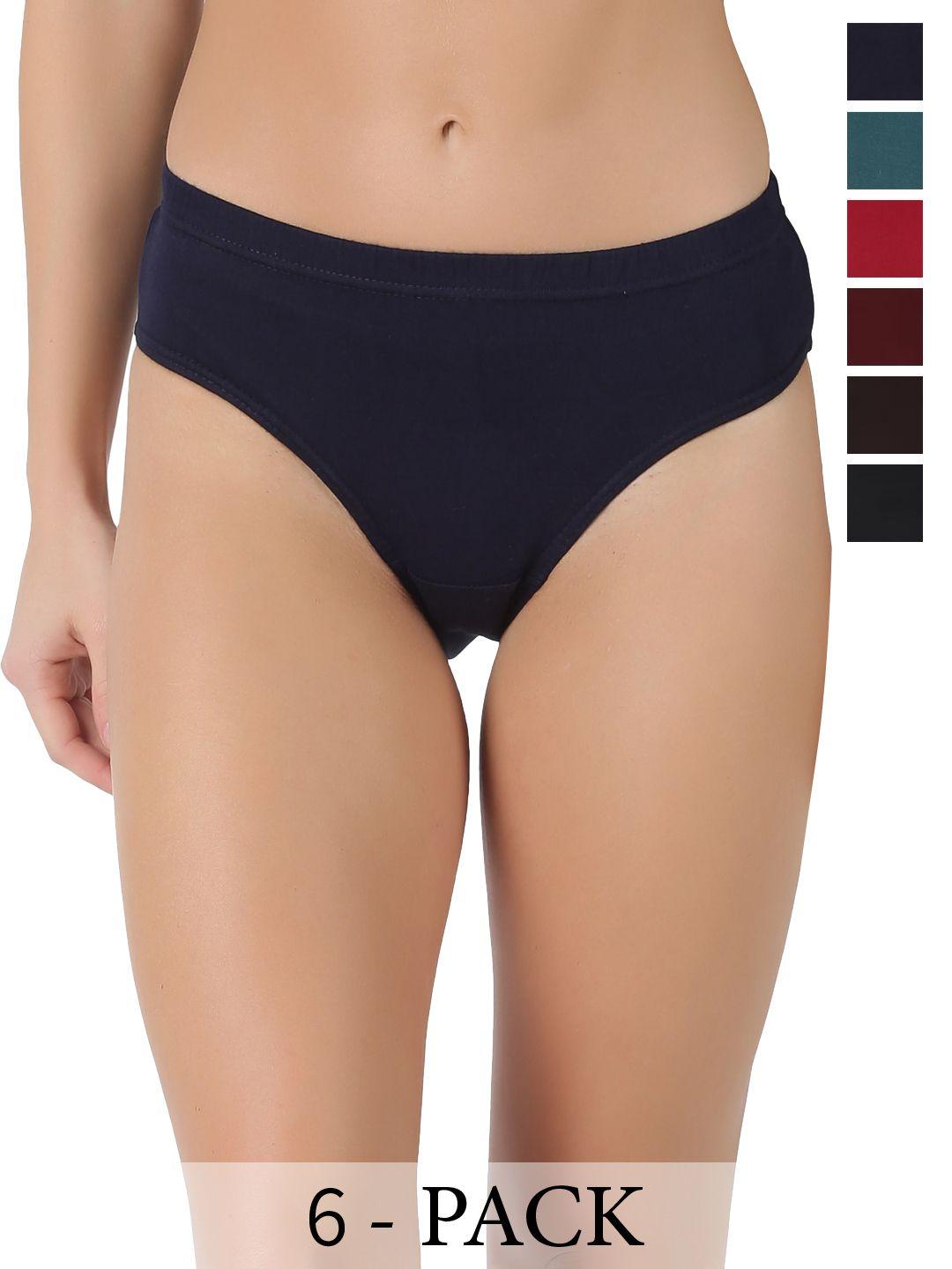 dollar women pack of 6 pure cotton hipster briefs  mlhpt-01s-po6-asst2