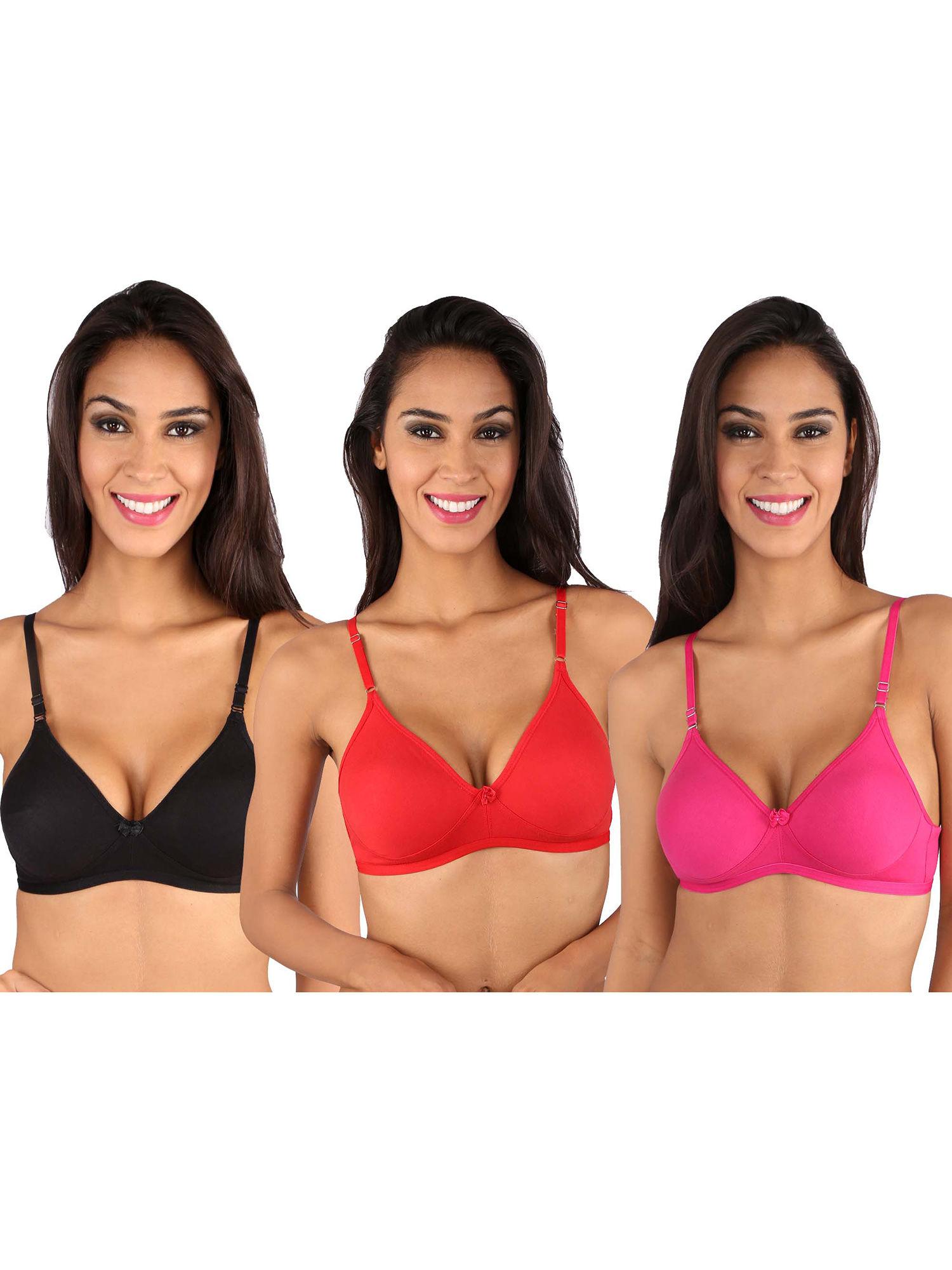 dolly t-shirt bra black-red-rani set of 3