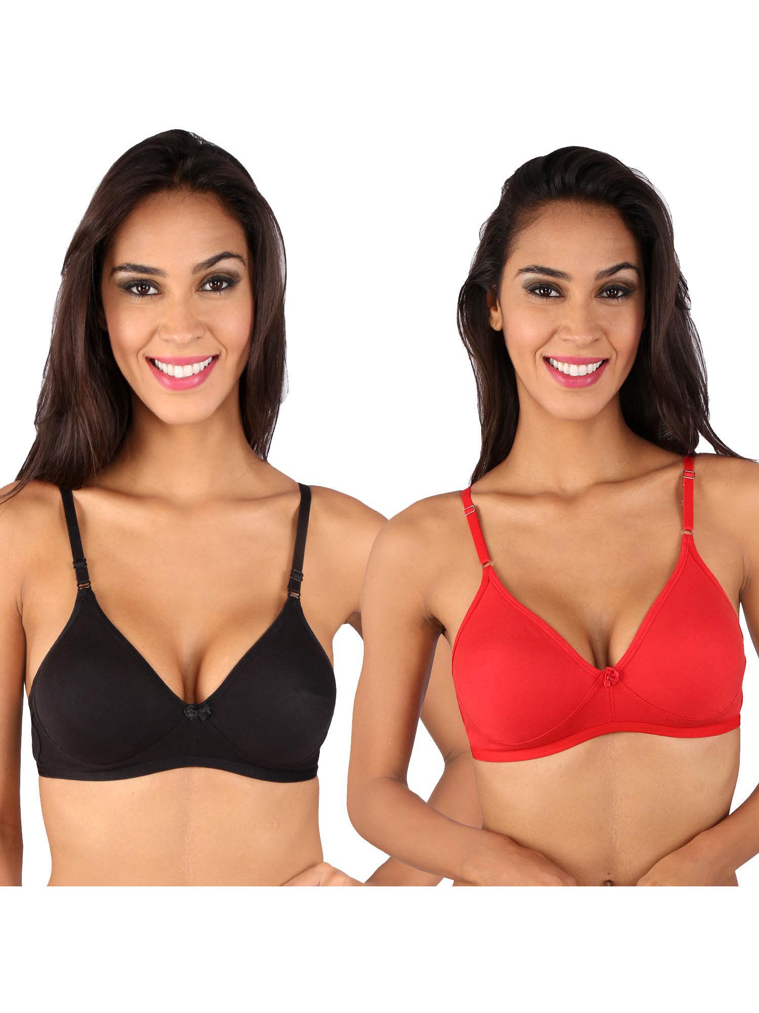 dolly t-shirt bra black-red set of 2