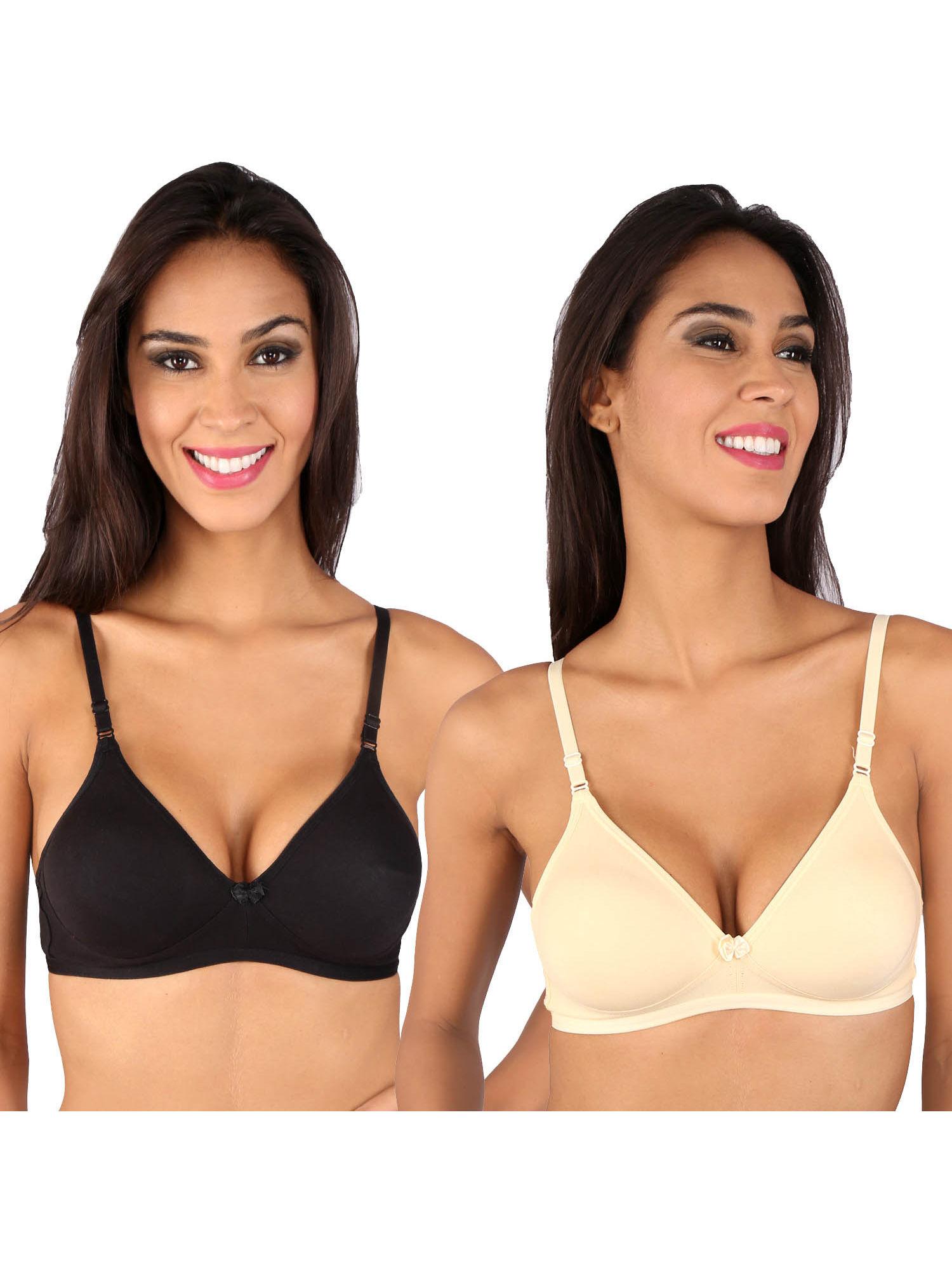 dolly t-shirt bra black-skin set of 2