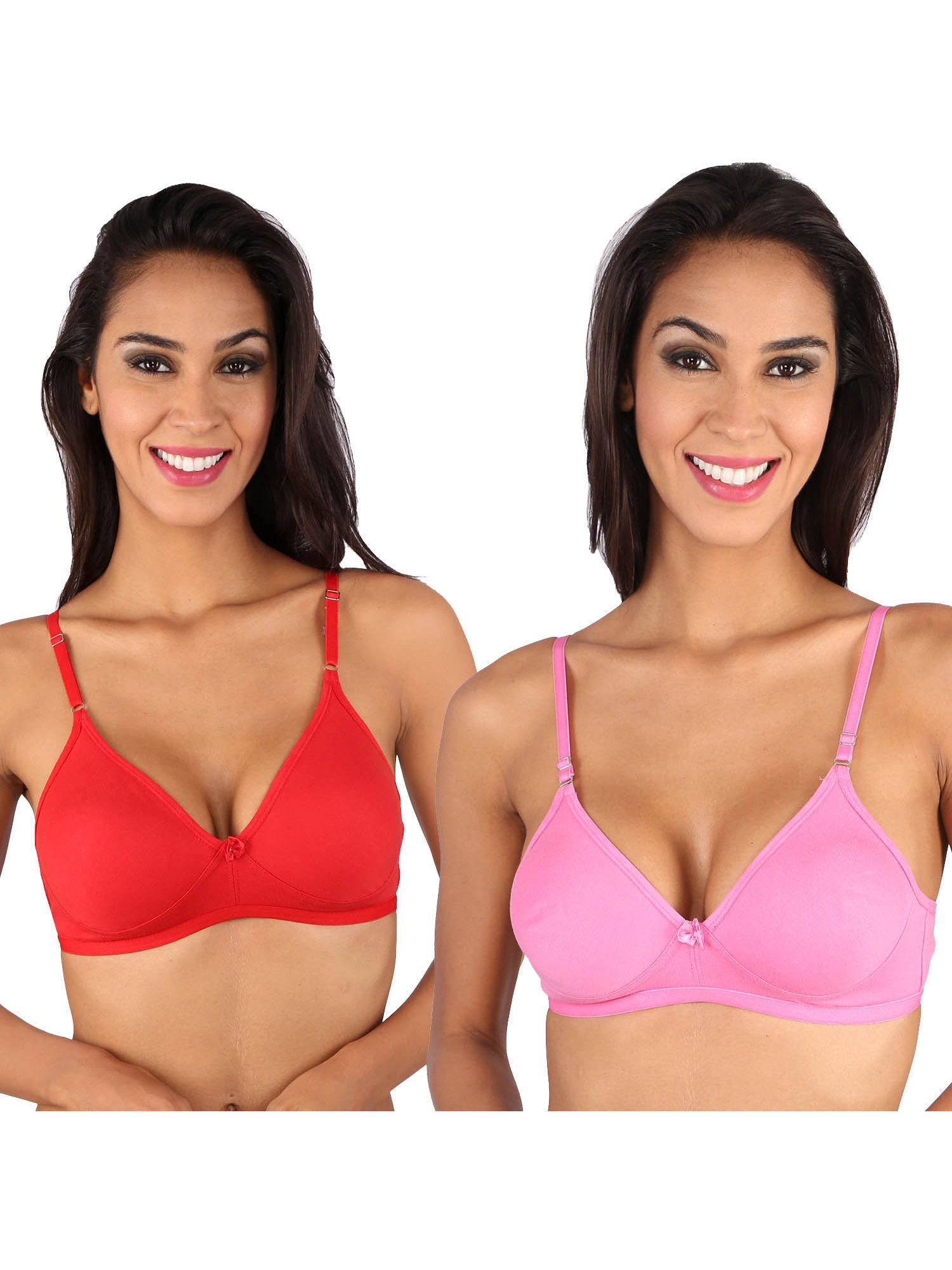 dolly t-shirt bra red-pink set of 2