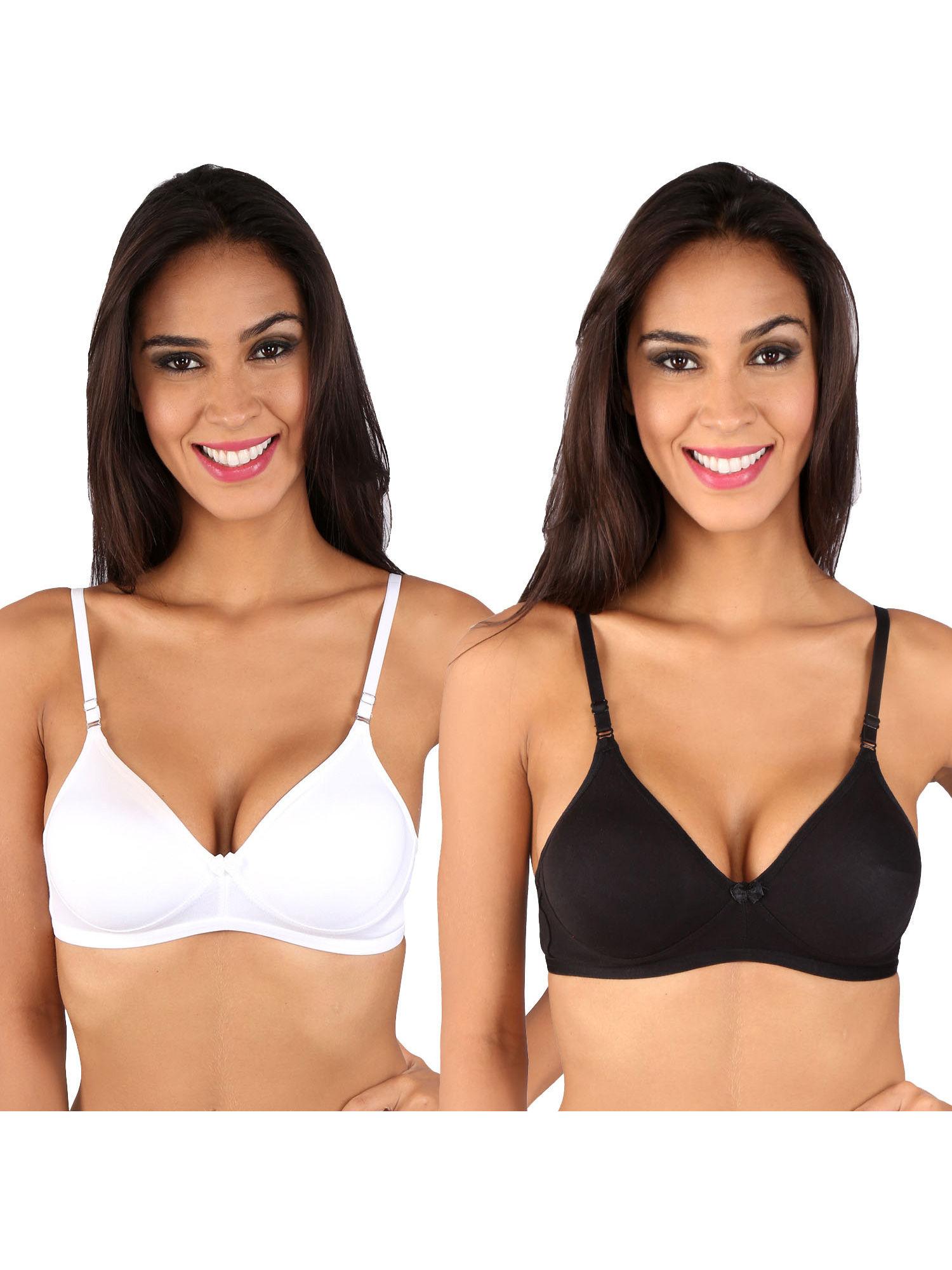 dolly t-shirt bra white-black set of 2