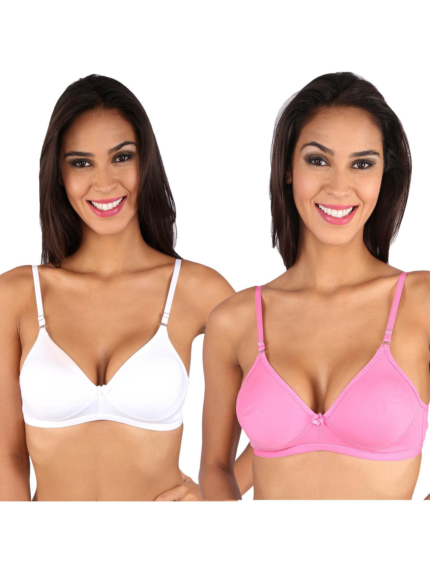 dolly t-shirt bra white-pink set of 2