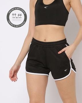 dolphin hem elasticated waist shorts