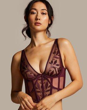 domenica embroidered push-up bustier