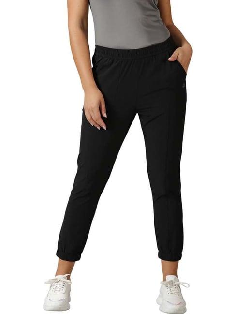 domin8 black mid rise sports track pants