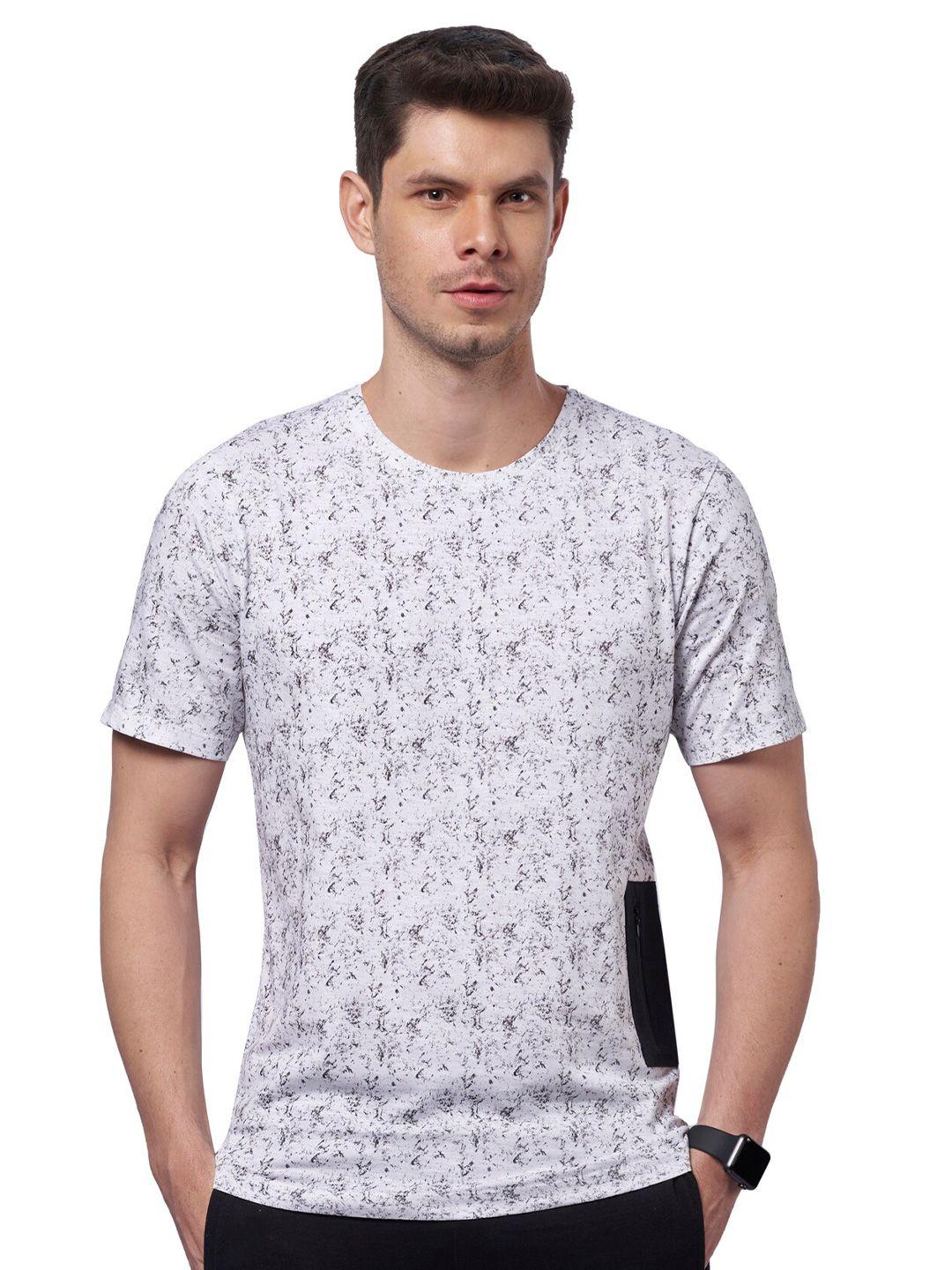 domin8 men printed raw edge boxy t-shirt