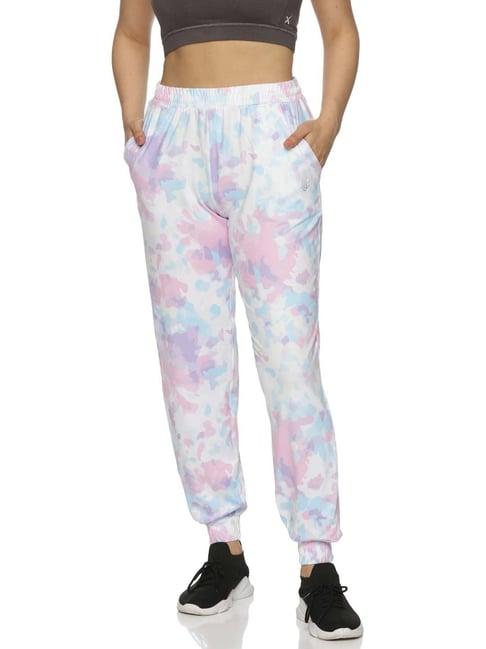 domin8 white printed sports joggers