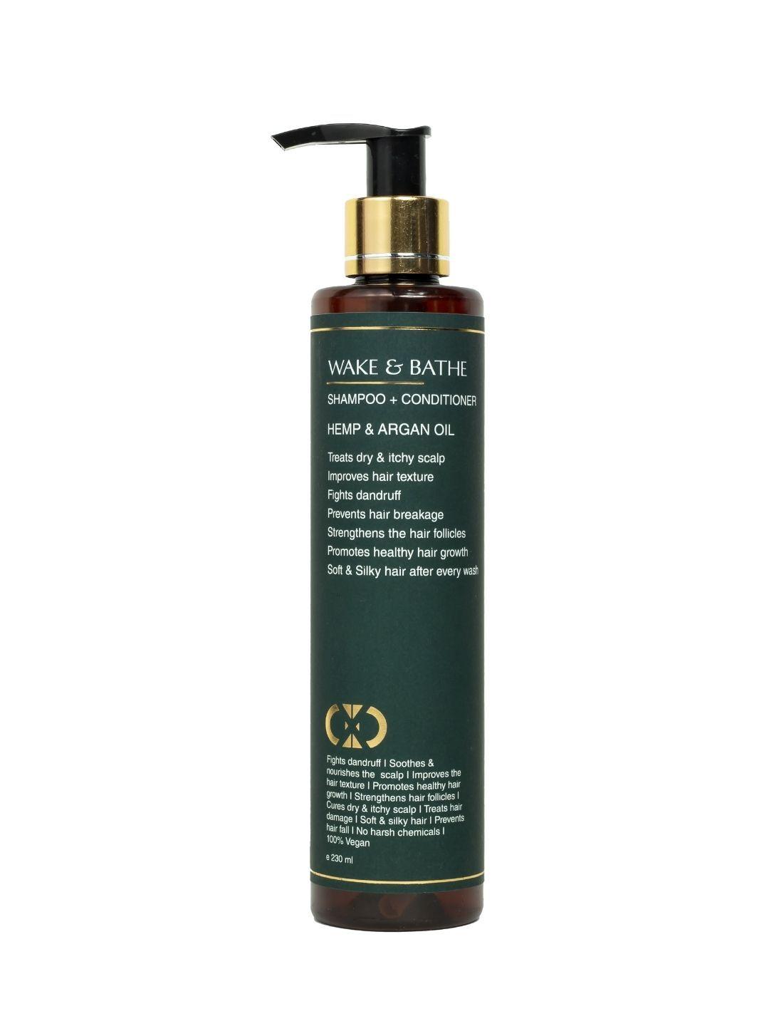 don & danny wake and bath hemp 2-in-1 shampoo & conditioner with argan oil 200 ml