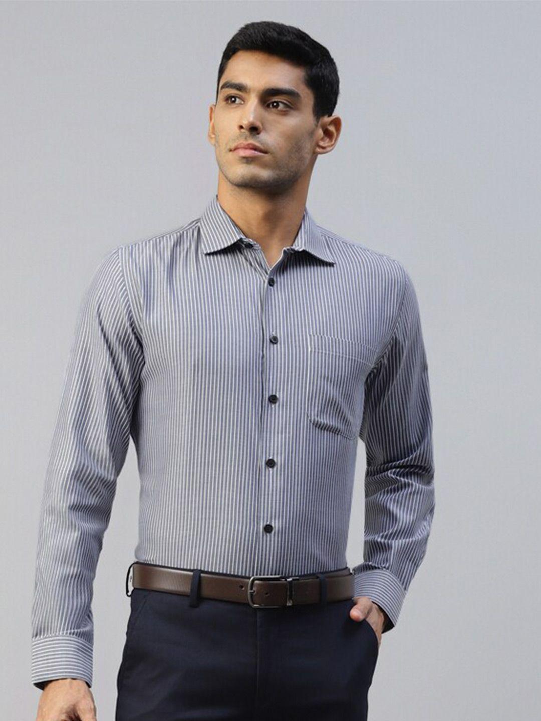 don vino comfort opaque striped cotton formal shirt