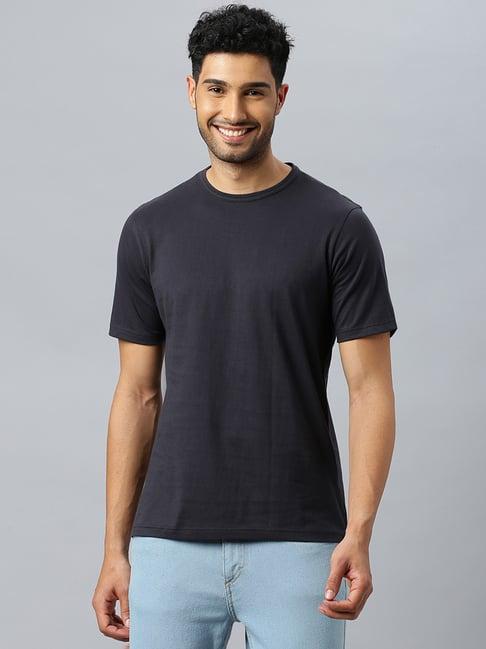 don vino dark grey regular fit crew t-shirt